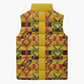Proud Black Nurse RN Sleeveless Puffer Jacket African Stethoscope Kente Pattern