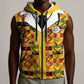Proud Black Nurse RN Sleeveless Zip Hoodie African Stethoscope Kente Pattern