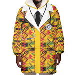 Proud Black Nurse RN Wearable Blanket Hoodie African Stethoscope Kente Pattern