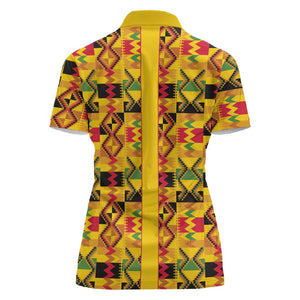 Proud Black Nurse RN Women Polo Shirt African Stethoscope Kente Pattern