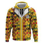Proud Black Nurse RN Zip Hoodie African Stethoscope Kente Pattern