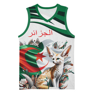 Algeria Fennec Fox Personalized Basketball Jersey with Algerian Culture and Nature - African Pride