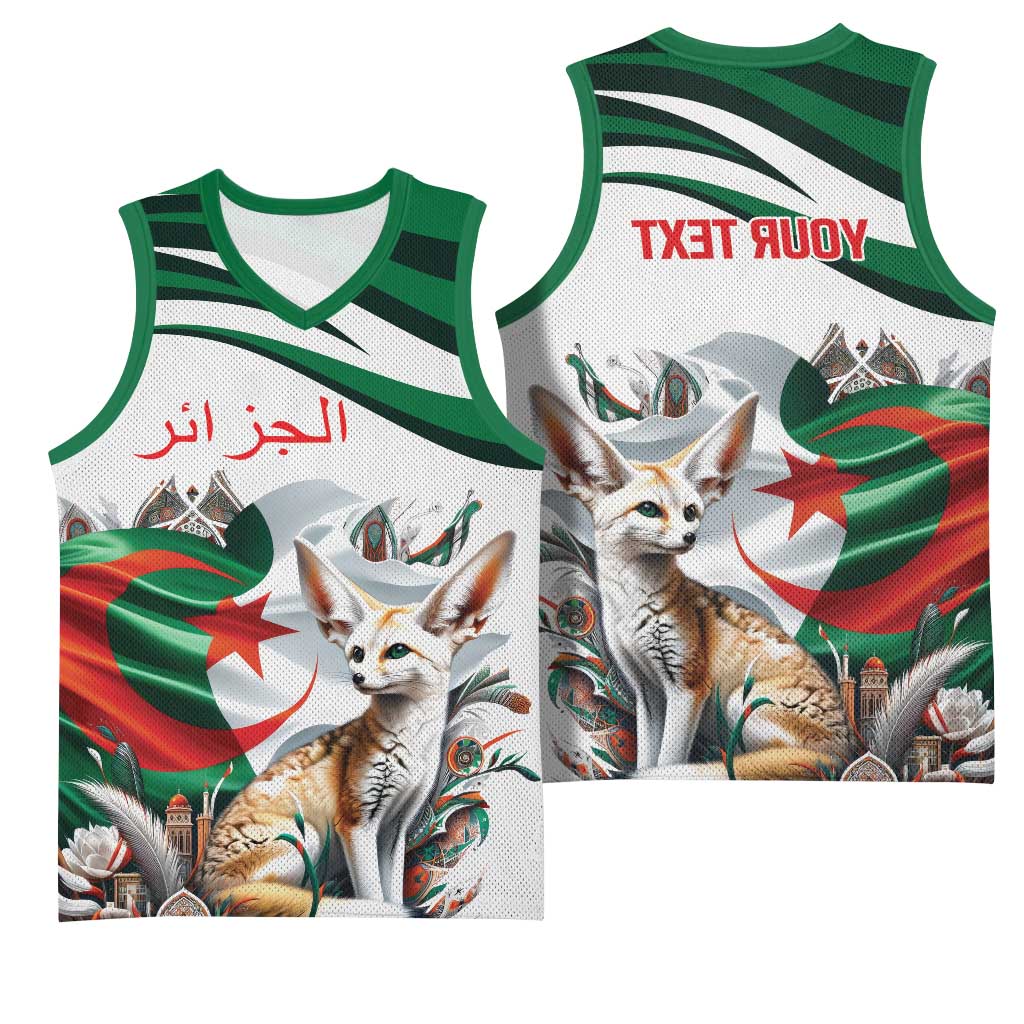 Algeria Fennec Fox Personalized Basketball Jersey with Algerian Culture and Nature - African Pride