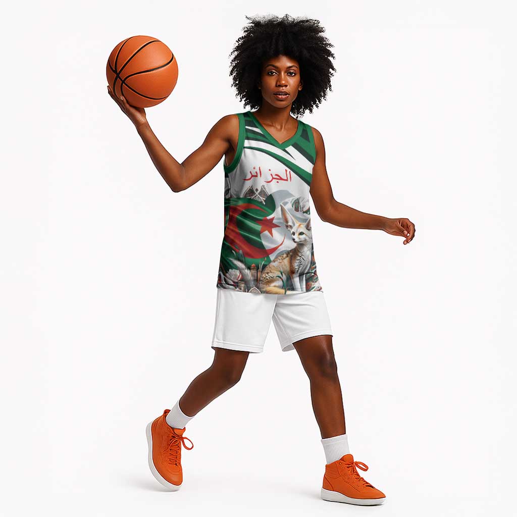 Algeria Fennec Fox Personalized Basketball Jersey with Algerian Culture and Nature LT9