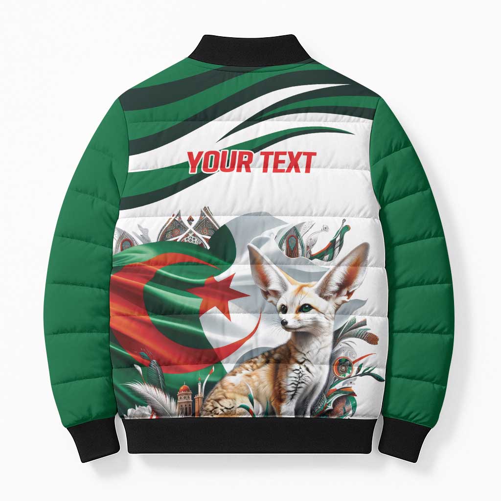 Algeria Fennec Fox Personalized Bomber Puffer Jacket with Algerian Culture and Nature