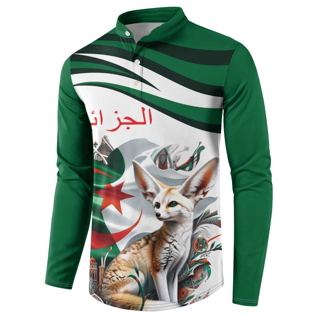 Algeria Fennec Fox Personalized Button Sweatshirt with Algerian Culture and Nature