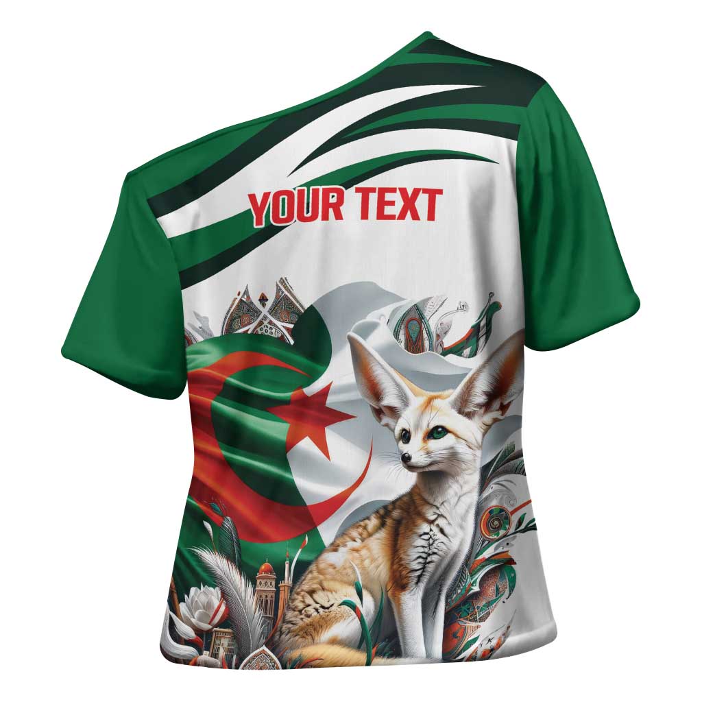 Algeria Fennec Fox Personalized Cross Shoulder Shirt with Algerian Culture and Nature