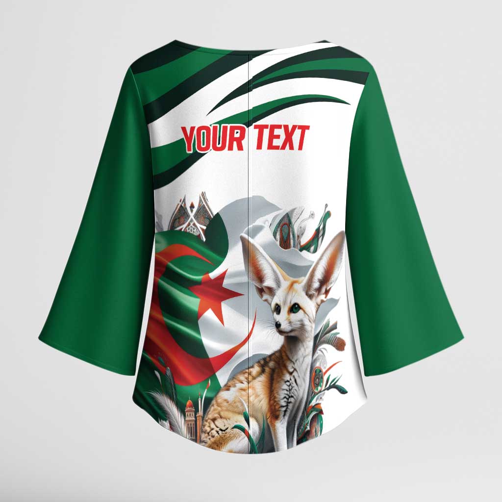 Algeria Fennec Fox Personalized Kimono Sleeve Blouse with Algerian Culture and Nature