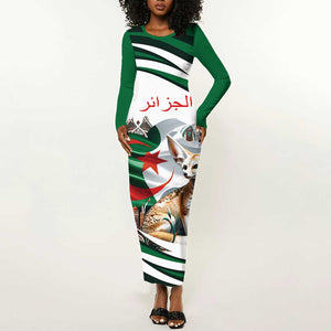 Algeria Fennec Fox Personalized Long Sleeve Bodycon Dress with Algerian Culture and Nature LT9