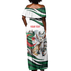 Algeria Fennec Fox Personalized Off Shoulder Maxi Dress with Algerian Culture and Nature
