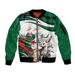 Algeria Fennec Fox Personalized Sleeve Zip Bomber Jacket with Algerian Culture and Nature
