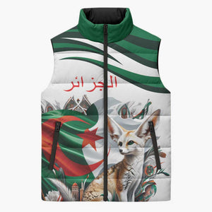 Algeria Fennec Fox Personalized Sleeveless Puffer Jacket with Algerian Culture and Nature