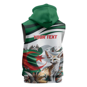 Algeria Fennec Fox Personalized Sleeveless Zip Hoodie with Algerian Culture and Nature - African Pride