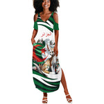 Algeria Fennec Fox Personalized Summer Maxi Dress with Algerian Culture and Nature