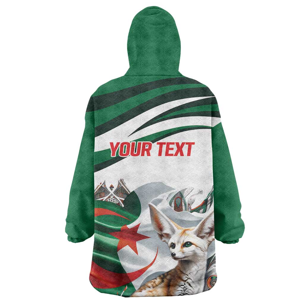 Algeria Fennec Fox Personalized Wearable Blanket Hoodie with Algerian Culture and Nature