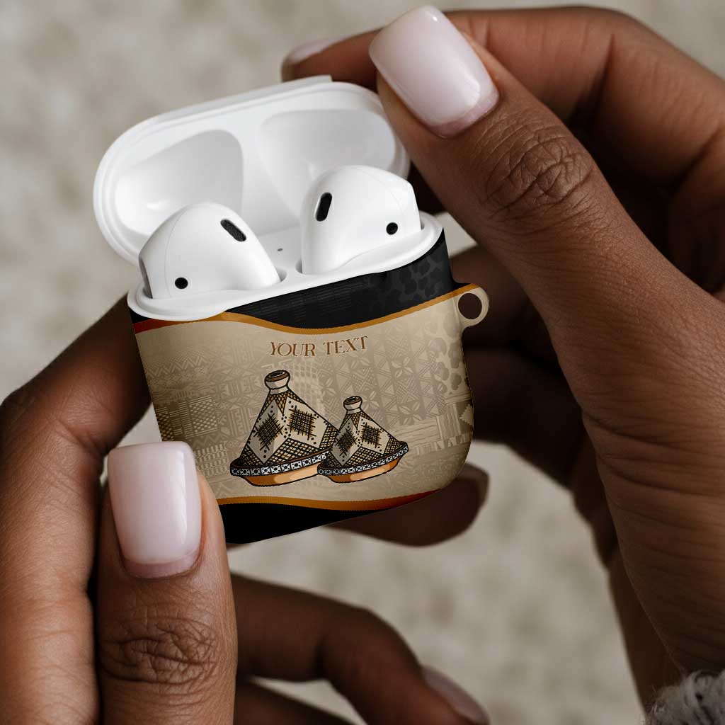 Algeria Tajine Dish Personalized AirPods Case with African Tribal Pattern