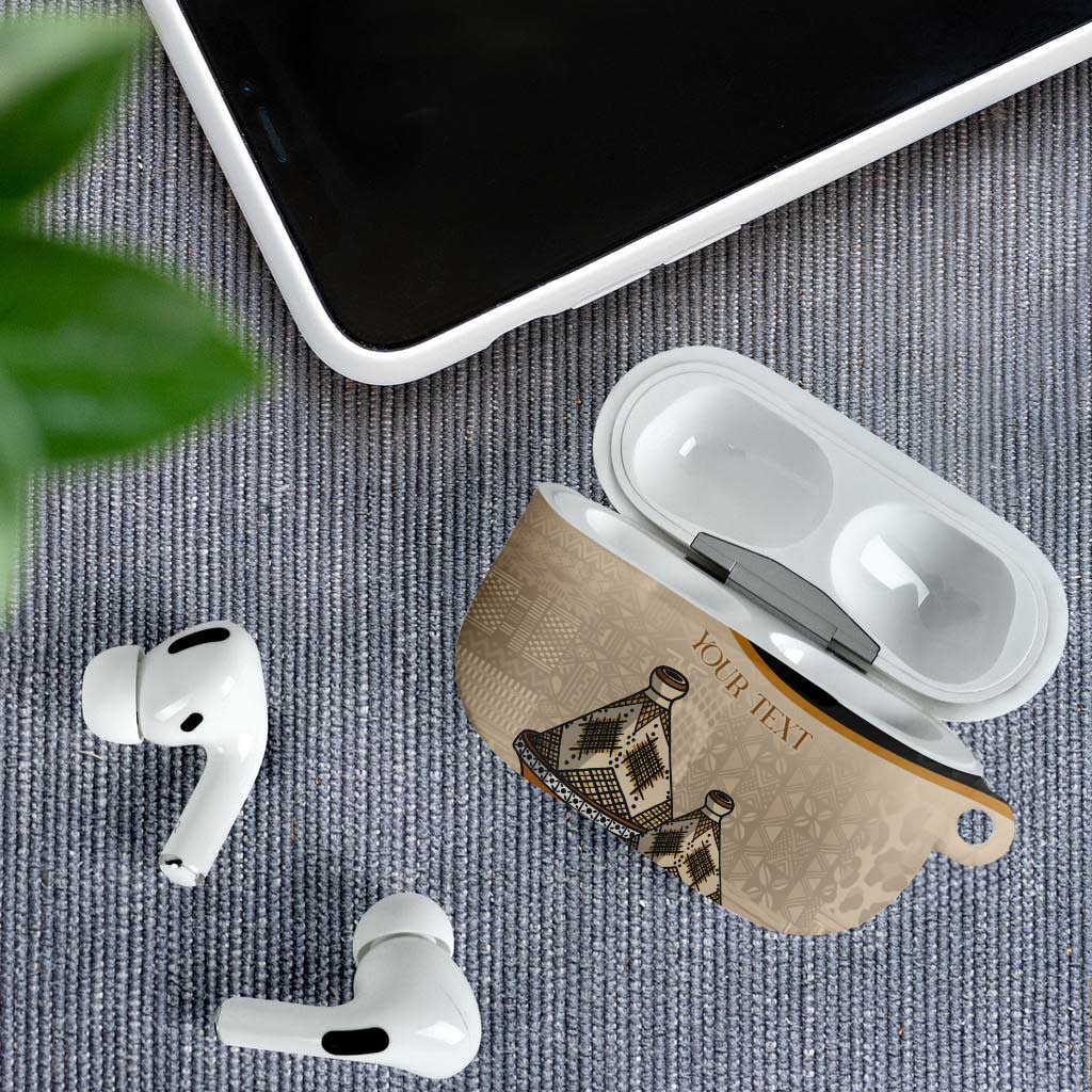 Algeria Tajine Dish Personalized AirPods Case with African Tribal Pattern