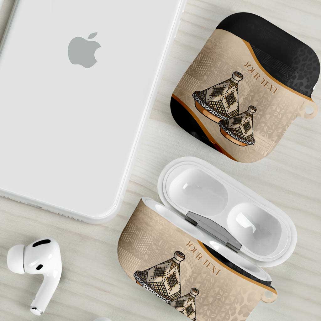 Algeria Tajine Dish Personalized AirPods Case with African Tribal Pattern