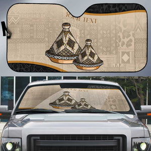 Algeria Tajine Dish Personalized Auto Sun Shade with African Tribal Pattern