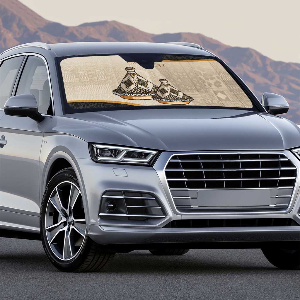 Algeria Tajine Dish Personalized Auto Sun Shade with African Tribal Pattern