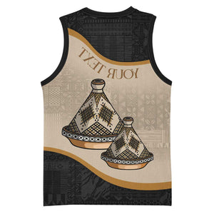 Algeria Tajine Dish Personalized Basketball Jersey with African Tribal Pattern - African Pride
