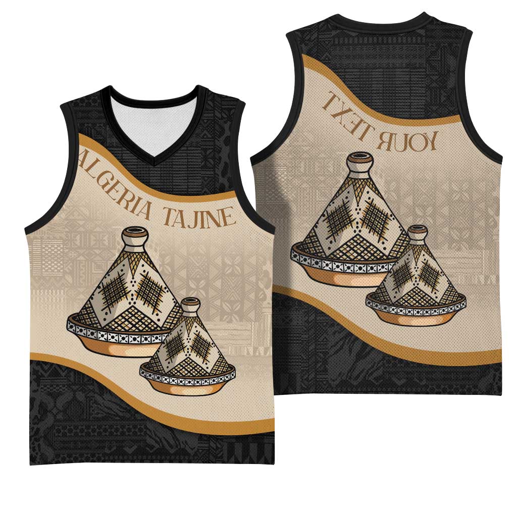 Algeria Tajine Dish Personalized Basketball Jersey with African Tribal Pattern - African Pride