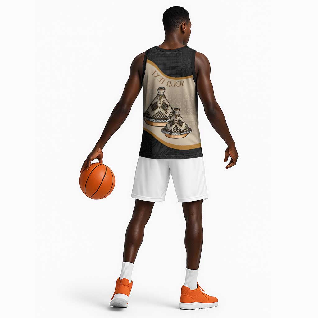 Algeria Tajine Dish Personalized Basketball Jersey with African Tribal Pattern - African Pride