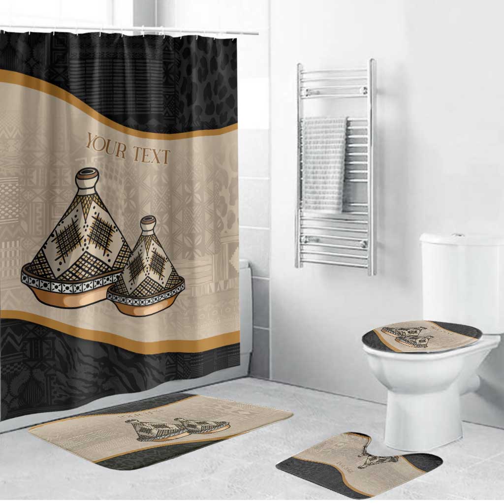 Algeria Tajine Dish Personalized Bathroom Set with African Tribal Pattern