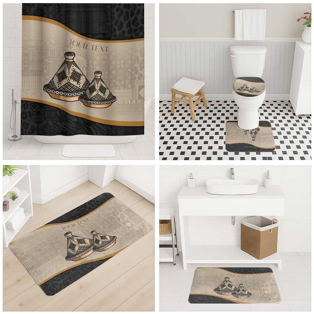 Algeria Tajine Dish Personalized Bathroom Set with African Tribal Pattern