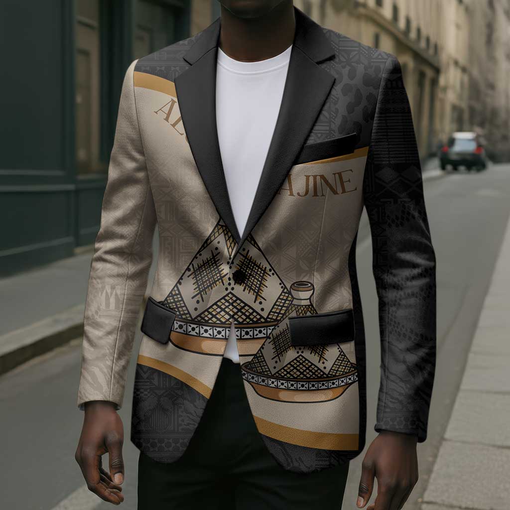Algeria Tajine Dish Personalized Blazer with African Tribal Pattern