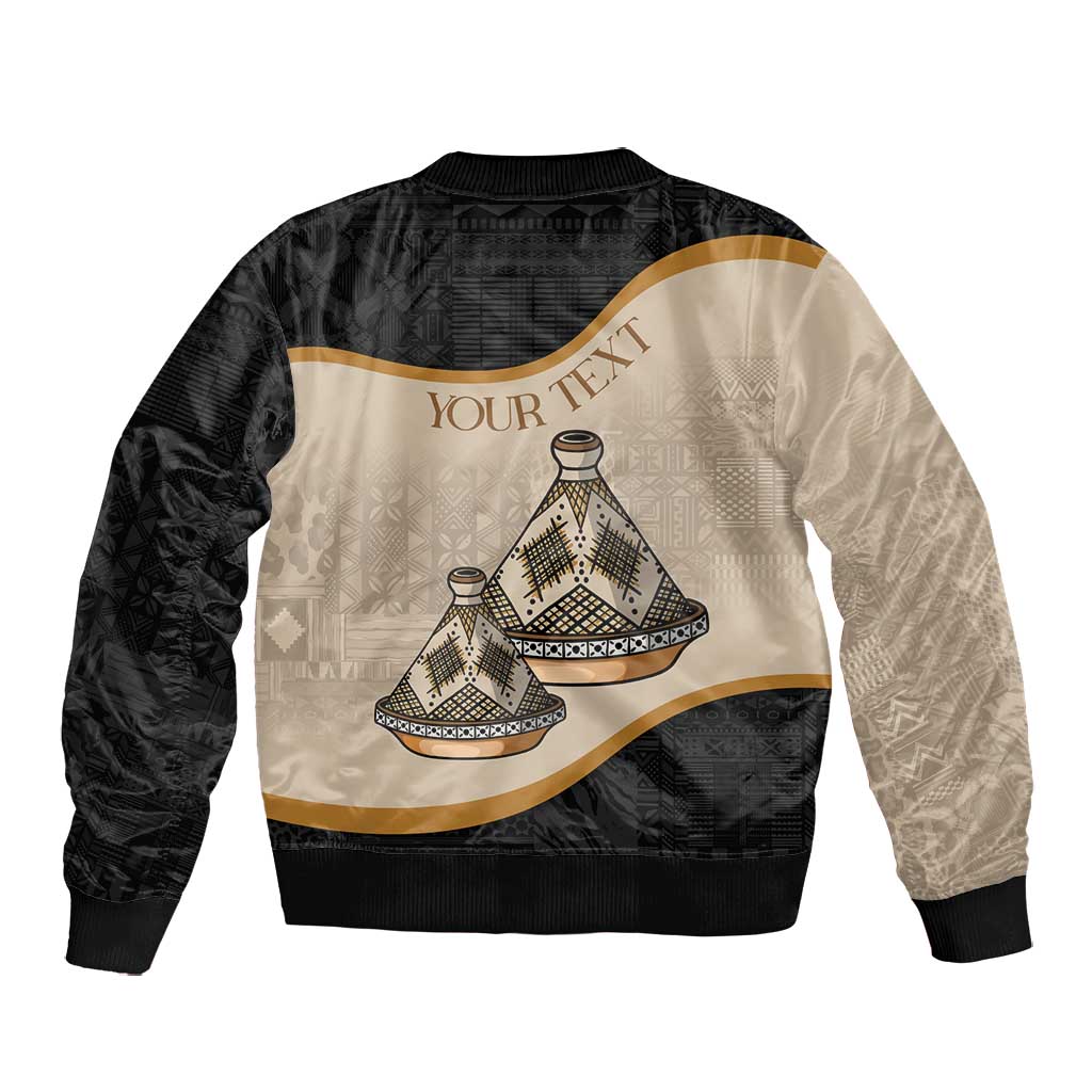 Algeria Tajine Dish Personalized Bomber Jacket with African Tribal Pattern