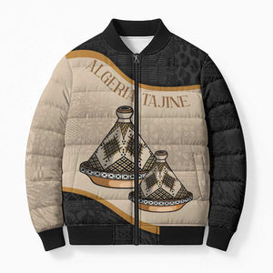 Algeria Tajine Dish Personalized Bomber Puffer Jacket with African Tribal Pattern