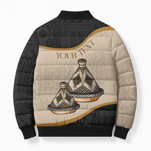 Algeria Tajine Dish Personalized Bomber Puffer Jacket with African Tribal Pattern