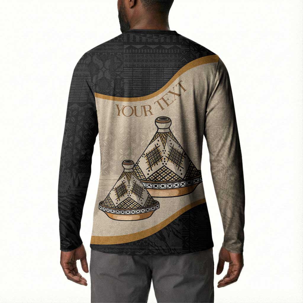 Algeria Tajine Dish Personalized Button Sweatshirt with African Tribal Pattern