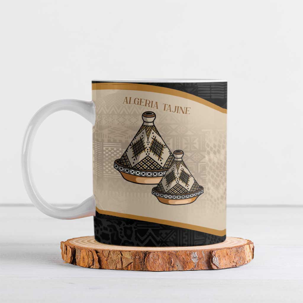 Algeria Tajine Dish Personalized Ceramic Mug with African Tribal Pattern