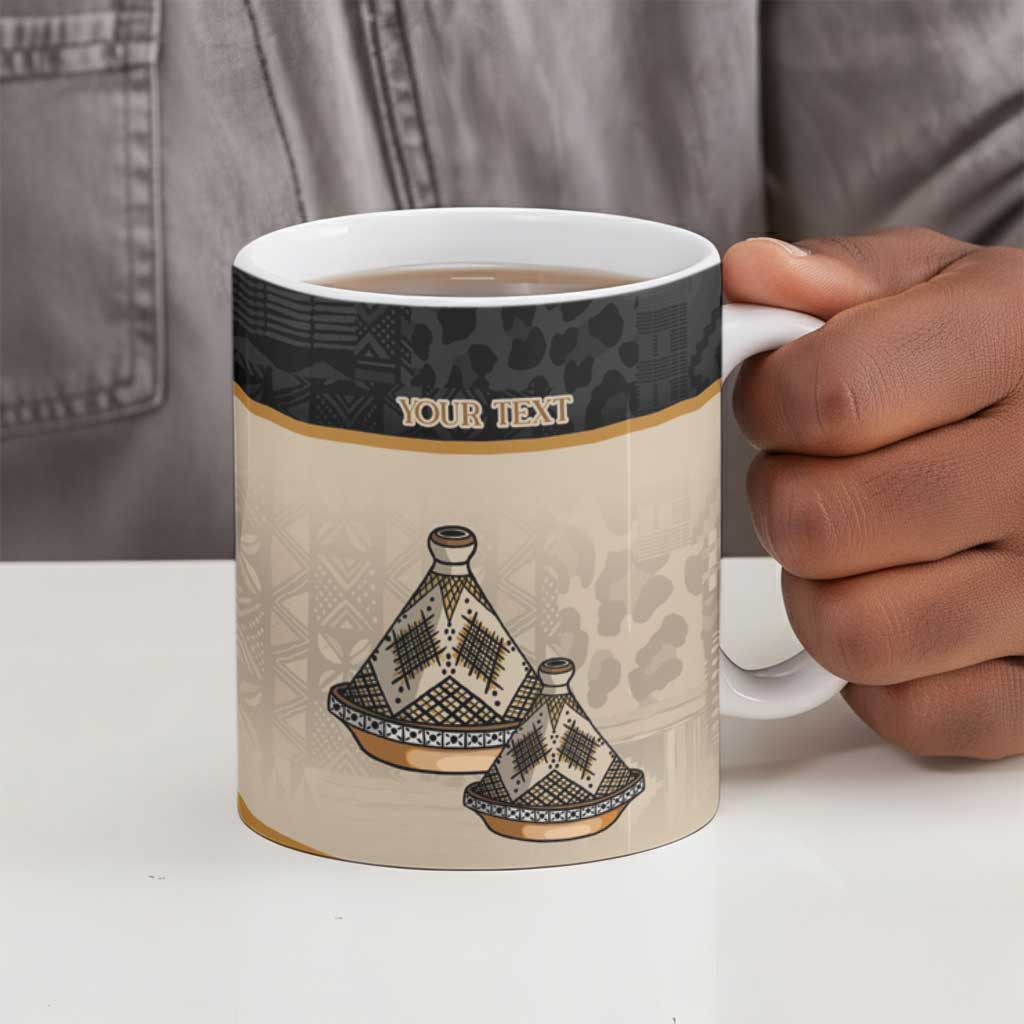 Algeria Tajine Dish Personalized Ceramic Mug with African Tribal Pattern