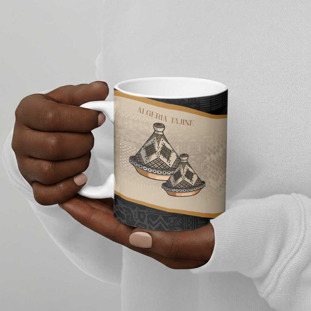 Algeria Tajine Dish Personalized Ceramic Mug with African Tribal Pattern
