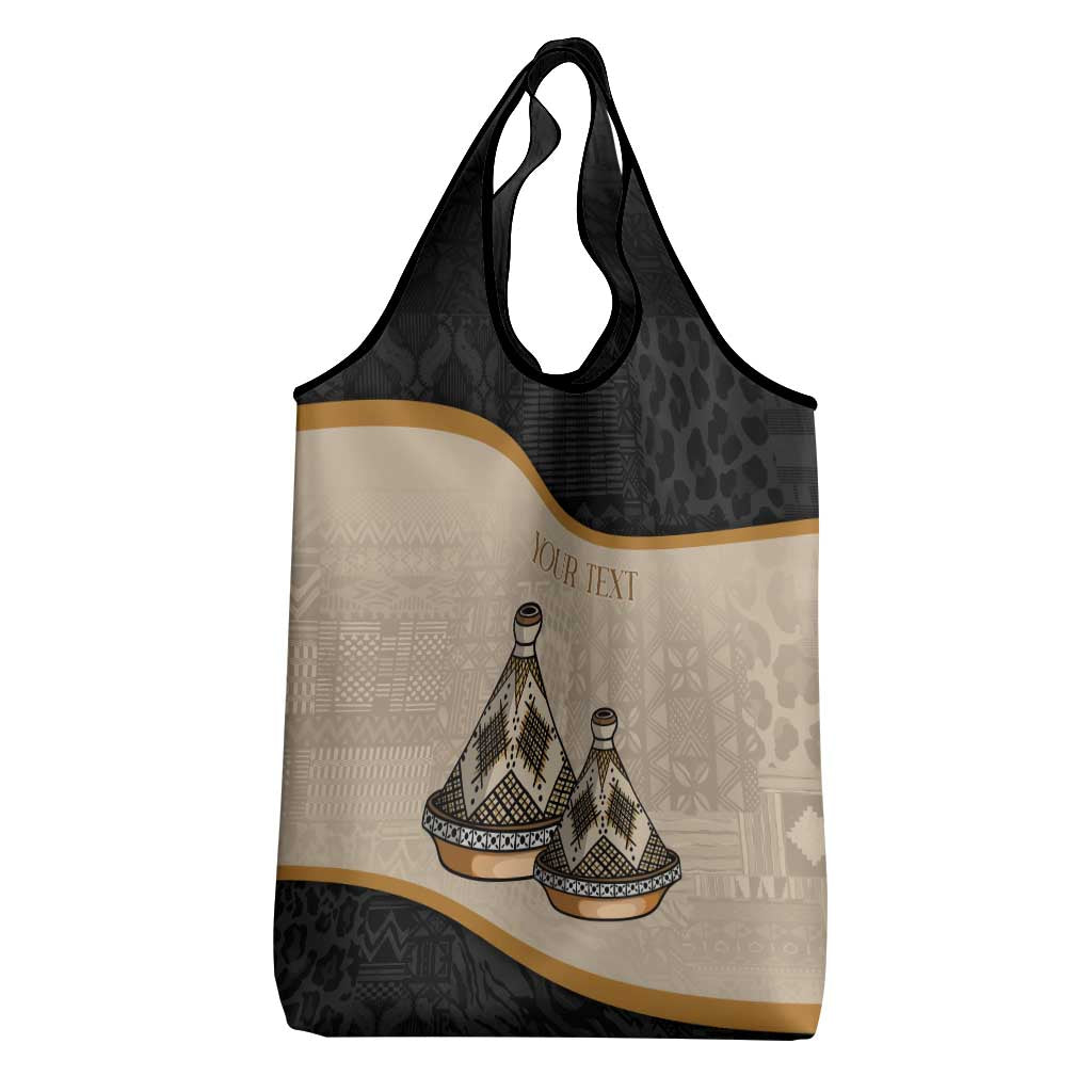 Algeria Tajine Dish Personalized Grocery Bag with African Tribal Pattern