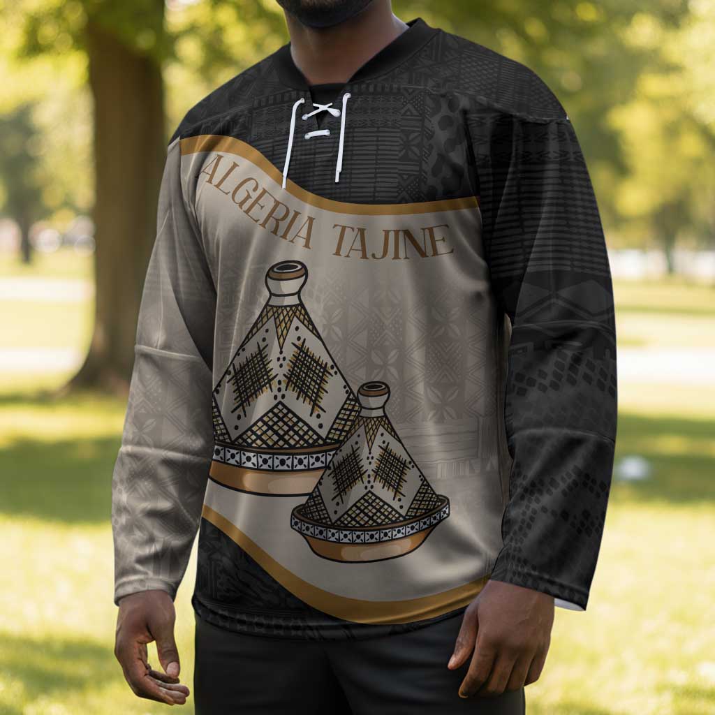 Algeria Tajine Dish Personalized Hockey Jersey with African Tribal Pattern
