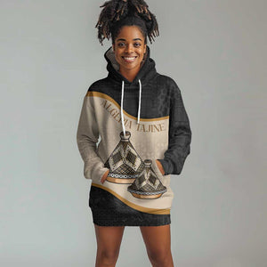 Algeria Tajine Dish Personalized Hoodie Dress with African Tribal Pattern