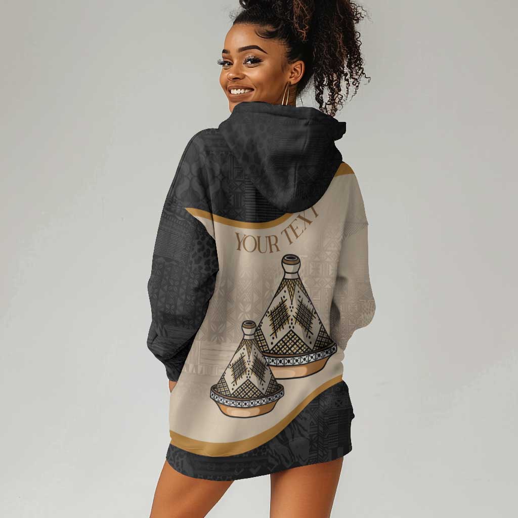 Algeria Tajine Dish Personalized Hoodie Dress with African Tribal Pattern