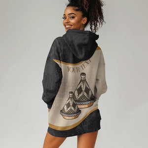 Algeria Tajine Dish Personalized Hoodie Dress with African Tribal Pattern