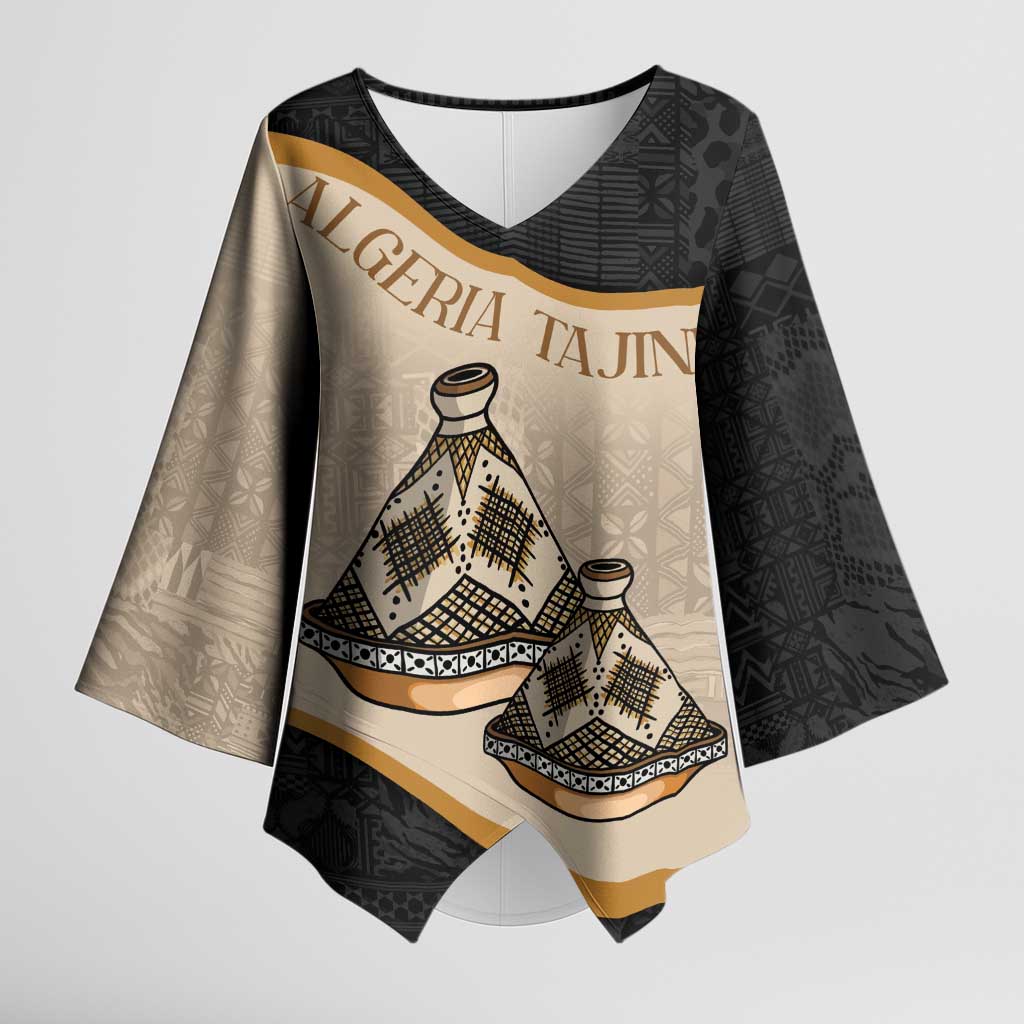 Algeria Tajine Dish Personalized Kimono Sleeve Blouse with African Tribal Pattern