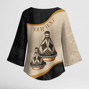 Algeria Tajine Dish Personalized Kimono Sleeve Blouse with African Tribal Pattern