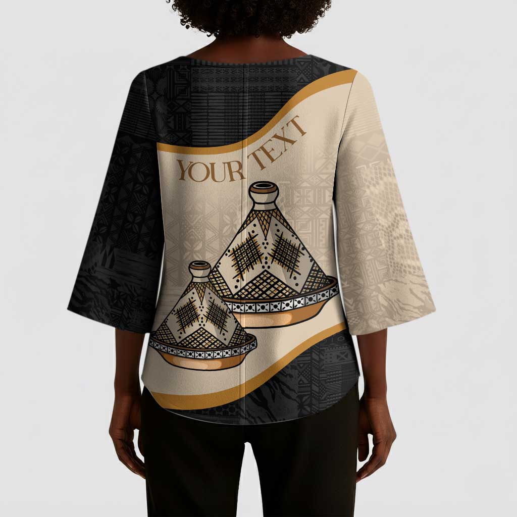 Algeria Tajine Dish Personalized Kimono Sleeve Blouse with African Tribal Pattern
