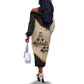 Algeria Tajine Dish Personalized Off The Shoulder Long Sleeve Dress with African Tribal Pattern