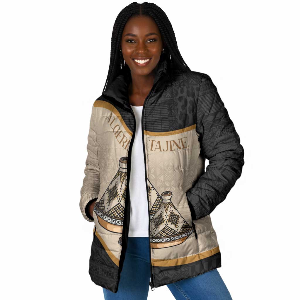 Algeria Tajine Dish Personalized Padded Jacket with African Tribal Pattern