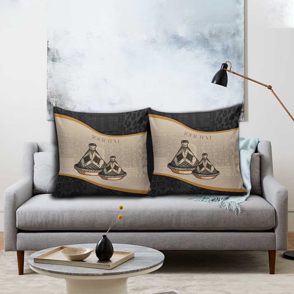 Algeria Tajine Dish Personalized Pillow Cover with African Tribal Pattern