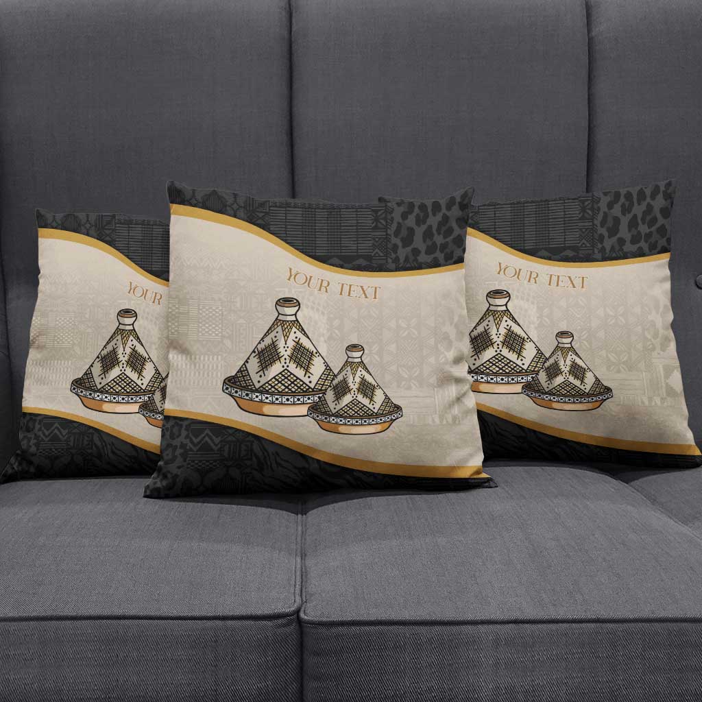 Algeria Tajine Dish Personalized Pillow Cover with African Tribal Pattern