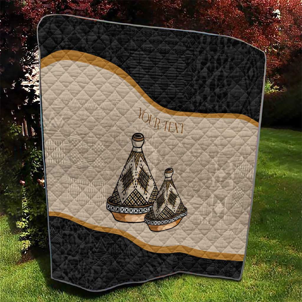 Algeria Tajine Dish Personalized Quilt with African Tribal Pattern